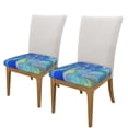 thumbnail image 2 of Gaeub Peacock Square Chair Seat Covers, Stretch Fitted Printed Chair Seat Cushion Cover for Kitchen, Office - One Size, 2 of 9