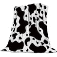 thumbnail image 2 of Super Soft Cozy Flannel Fleece Blanket Graffiti Sopts Lightweight Comfy Throw Blanket for Bed/Couch/Sofa/Camping- Black and White Cows 39 x 49 Inche, 2 of 6