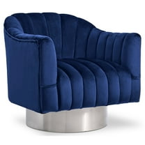 Meridian Furniture Farrah Navy Velvet Swivel Accent Chair