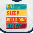 thumbnail image 4 of Inktastic Bull Riding Rodeo Eat Sleep Bull Riding Repeat Boys or Girls Baby Bib, 4 of 4