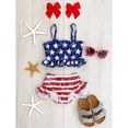 thumbnail image 3 of Inevnen Toddler Girls Two Piece Swimsuit American Flag Star Bathing Suits Beach Baby 4th July Pool Bikini Bathing Suit, 3 of 6