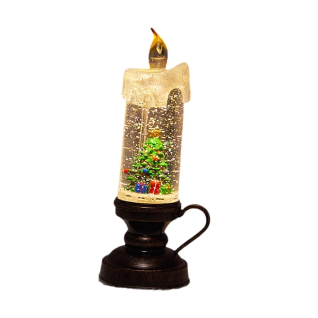 Vela de Bola de Nieve Navideña perfecl Velas Brillantes con Agua decoración del hogar 8.5 cm x 7.5 cm x 20 cm