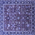 thumbnail image 1 of Ahgly Company Indoor Square Oriental Blue Industrial Area Rugs, 4' Square, 1 of 4
