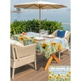thumbnail image 5 of Outdoor Tablecloth with Umbrella Hole for Patio/Picnic/Party/Camping, Sunflower Waterproof Table Cloth Rectangle Table Cover Washable, Summer Eucalyptus Botanical Floral Blue Wood (60"x 102"), 5 of 8