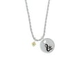 thumbnail image 2 of Delight Jewelry Goldtone Mini March - Hot Blue Crystal Heart Silvertone Script Initial Disc - & - Charm Necklace, 20"+3", 2 of 4
