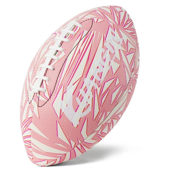 Kuangmi Graffiti Designs Sports Rugby Ball, Standard Size (14 and up) Boys and Girls Outdoor Soccer - Pink