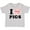 AC-Heather Grey, variant on I Love Pigs Boys or Girls Toddler T-Shirt