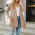 thumbnail image 4 of Fiaer Cardigan Sweaters For Women Trendy Long Sleeve Casual Loose Solid Open Front Cozy Knit Tops Khaki XL, 4 of 8