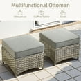 thumbnail image 3 of Ovios 6 Pieces Outdoor Furniture Set High Back All-Weather Wicker Patio Conversation Set with Ottomans & Solar Light Coffee Table, Dark Gray, 3 of 11