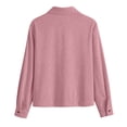 thumbnail image 7 of Zpanxa Fleece Jacket Women Corduroy Button Front Long Sleeve Shirt Jacket Loose Fit Solid Color Casual Lightweight with Pockets Fall Outerwear, 7 of 7
