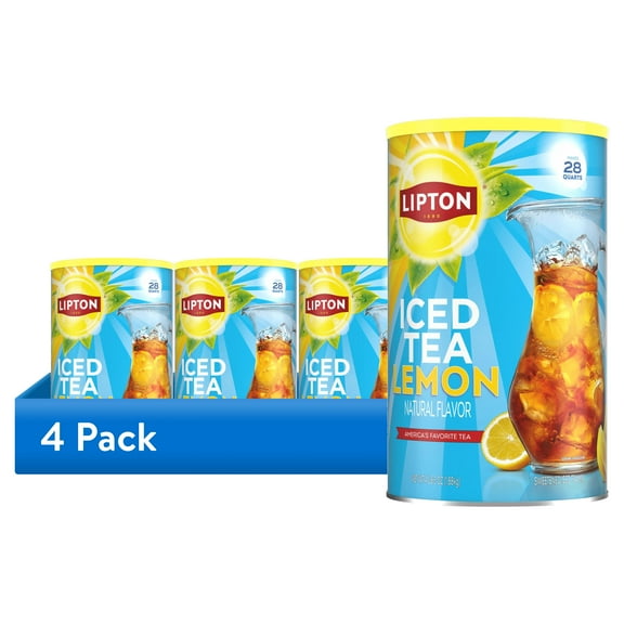 (4 pack) Lipton Lemon Iced Tea Mix, 28 Quarts