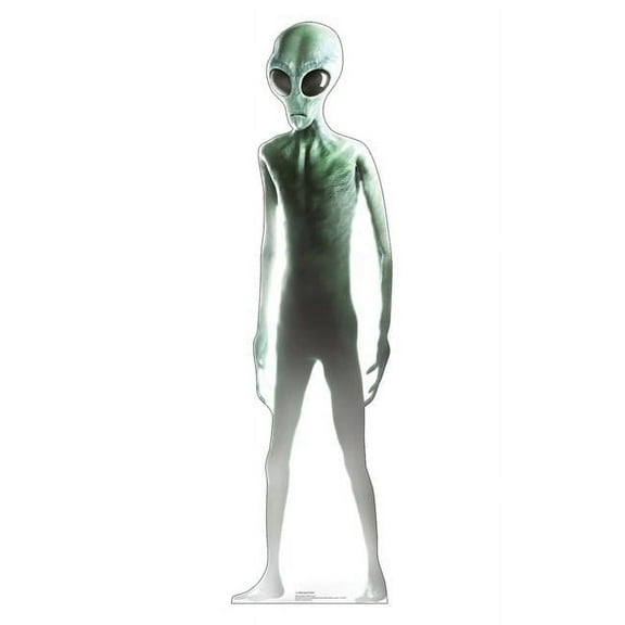 70 x 19 in. Life-Size Big Eyed-Alien Cardboard Standup
