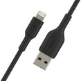 thumbnail image 5 of Belkin BoostCharge USB-A to Lightning Cable - (6.6ft/2M) MFi Certified, Soft, Flexible Fast-Charging Cable, Lightning iPhone Charger Cord for iPhone 14 & Earlier Series, iPad 9th Gen & AirPods Black, 5 of 5