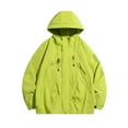 thumbnail image 3 of WTOBBY Men's Outdoor Waterproof Windbreaker Jacket with Pit Zips Ventilation, Packable Design for Hiking Travel, Moisture-Wicking Quick-Dry Fabric,Fluorescent Green S, 3 of 4
