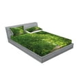 thumbnail image 2 of Ambesonne Landscape Fitted Sheet & Pillow Sham Set, Fresh Canopy Forest, Queen, Green, 2 of 2