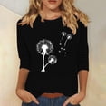thumbnail image 2 of Plebaso Hauts pour Femmes Manches 3/4 Chemises Imprimées Décontractées Tuniques Col Rond Blouses pour Femmes, 2 of 4