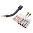 thumbnail image 3 of Tips Holder Diffuser Gas Nozzles Nozzle Key  Accessory Set 10pcs Contact Tip 4pcs Tips Holder Diffuser 2pcs Connecting Rod Torch Neck Nozzle Key Set For MB15/15AK MIG Welding Torch, 3 of 8