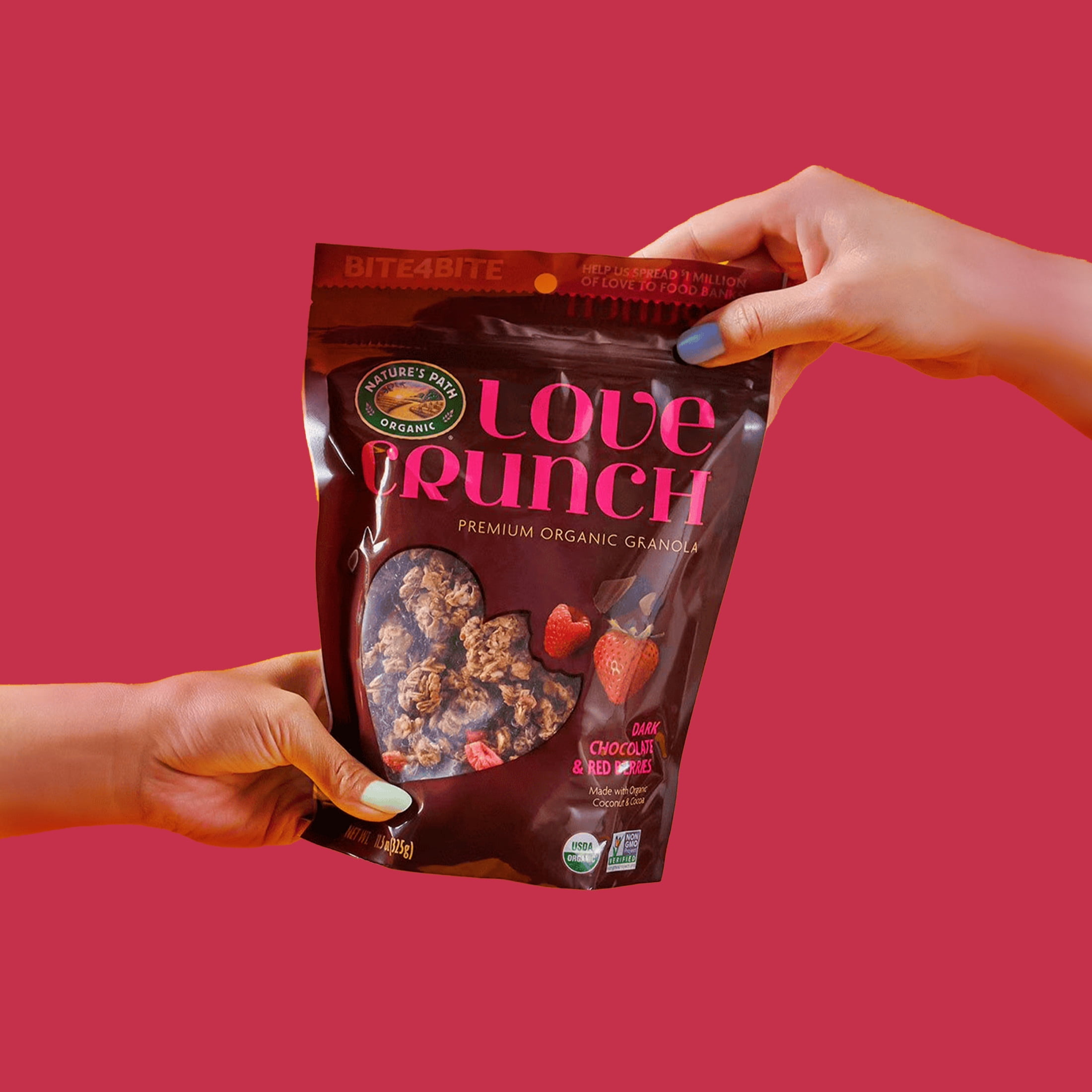 Love Crunch Organic Granola, Dark Chocolate & Red Berries, 11.5oz Pouch