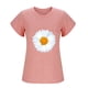 thumbnail image 4 of Mujeres Manga Corta Tops Moda Imprimir Blusa Divertida, Cuello Redondo Poliéster Spandex Tee, 4 of 6