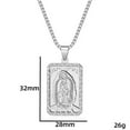thumbnail image 3 of Catholic Virgin Mary Medal Our Lady of Guadalupe 14K Yellow Gold Pendant Necklace for Women Men Gold Silver Color Male Chain Jewelry, 3 of 7