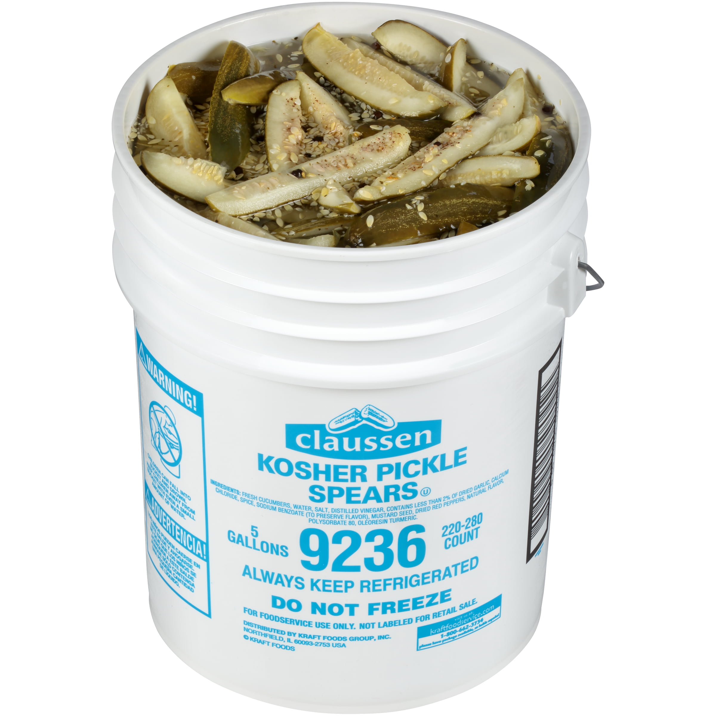 CLAUSSEN Dill Pickle Spears, 5 gal. Pail, 220-280 Count - Walmart.com 5 Gallon Bucket Of Sliced Pickles