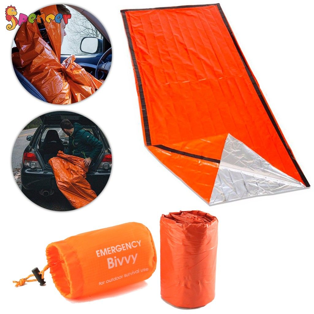 Spencer 2 Pack Emergency Sleeping Bag, Waterproof Lightweight Survival Bivy Sack - Reusable Thermal Emergency Blanket Sleeping Gear for Outdoor Hiking Camping - image 5 of 9