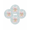 thumbnail image 7 of 15 Inch Round Placemats Set of 4, Easter Non Slip Heat Insulation PP Table Mats, Spring Rabbits Ears Feet Flowers Wooden Grain Washable Place Mats for Kitchen Dining Party Table Decor, 7 of 7