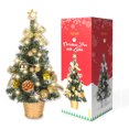 thumbnail image 2 of 17.7inch Pre-lit Mini Christmas Tree,Small Tabletop Christmas Tree With Light ,Xmas Christmas Pine Tree Ornament for Indoor Outdoor Home Holiday Decoration, 2 of 8