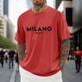 thumbnail image 3 of Milano Italy Letter Graphic Tees for Men 2026 Summer Casual Short Sleeve Crewneck Travel T Shirts, 3 of 5