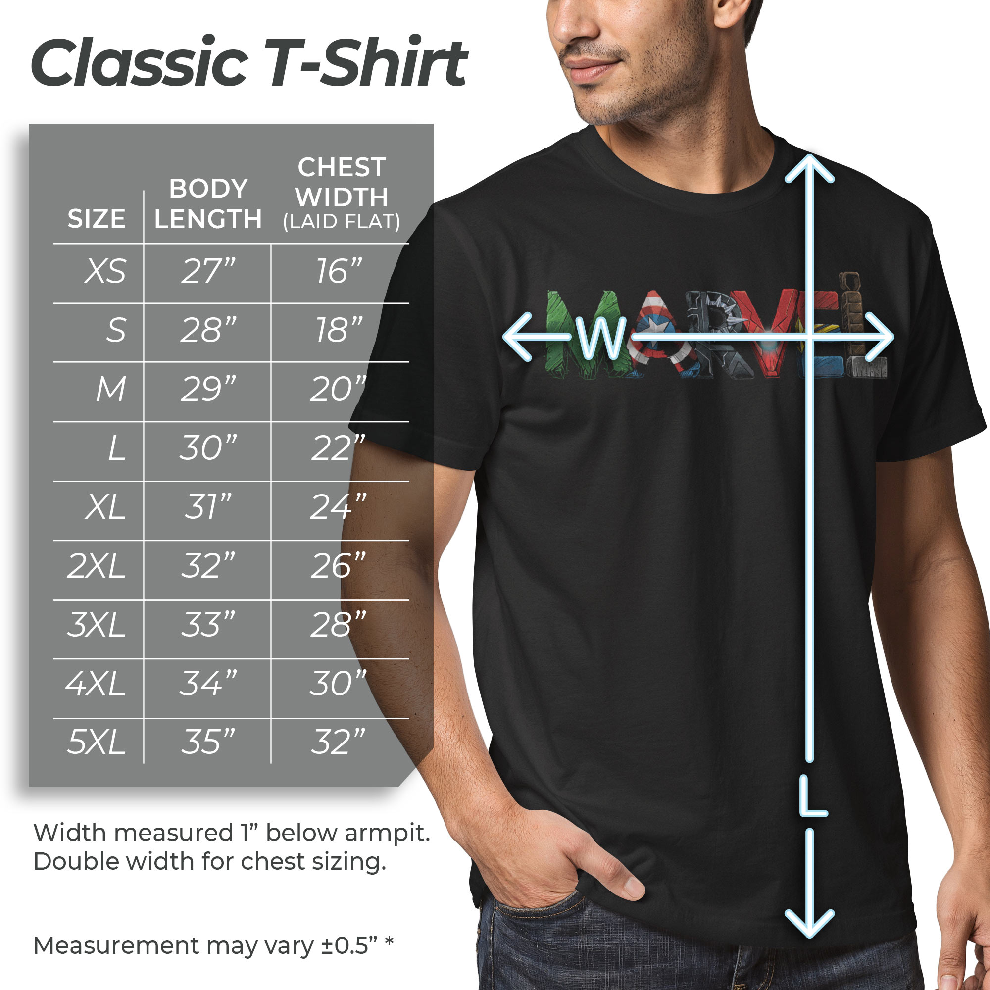 Hombre Marvel MARVEL Letras de Fanáticos Camiseta 5