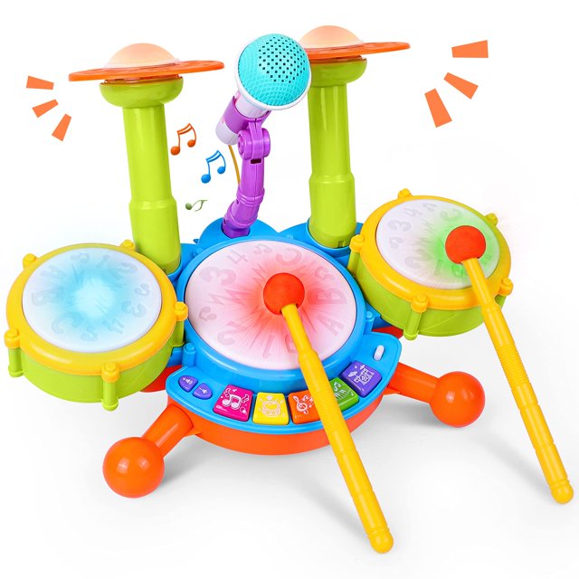 Juguete de instrumentos musicales para bebés con luces de micrófono-- BANYUO Electrónica