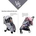 thumbnail image 4 of ODOMY Stroller Rain Cover， Baby Travel Weather Shield Universal Size， Protect from Rain Wind Dust Snow， Ventilate Clear EVA Zipper Pram Rain Cover, 4 of 10