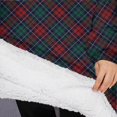 thumbnail image 3 of Oversized Wearable Blanket Hoodie,Green and Red Christmas Plaid Pattern Sherpa Blanket Hoodie with Super Pockets,Super Warm Fuzzy Pullover for Women & Men, 3 of 6
