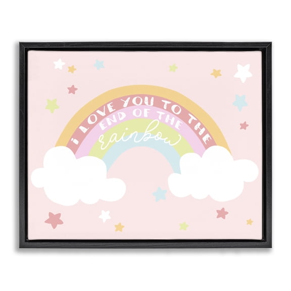Stupell Industries Eclectic Love You End Of Rainbow Phrase Black Floating Frame Canvas Art, 31 x 25, by Lil' Rue