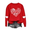 thumbnail image 1 of RKSTN Chandail de la Saint-Valentin pour Femmes avec Cœur Imprimé, Chandail Uni à Col Rond, Manches Longues, Coupe Ample, 1 of 6