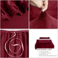 thumbnail image 5 of PiccoCasa Velvet Plush Elastic Sofa Cover, Thicker Couch Slipcover Burgundy Large, 5 of 6