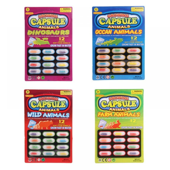 EFINNY Magic Grow Capsules Water Growing Animals Capsules, 4 Packs