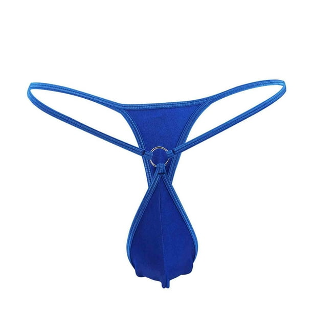 mens sky blue spandex thong with seam/pouch front custom any size FreeShip