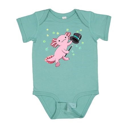 

Inktastic Cute Dancing Axolotl with Top Hat and Cane Gift Baby Boy or Baby Girl Bodysuit