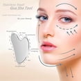 thumbnail image 2 of Herramienta facial Gua Sha SQULIGT de acero inoxidable plateada, 2 of 5
