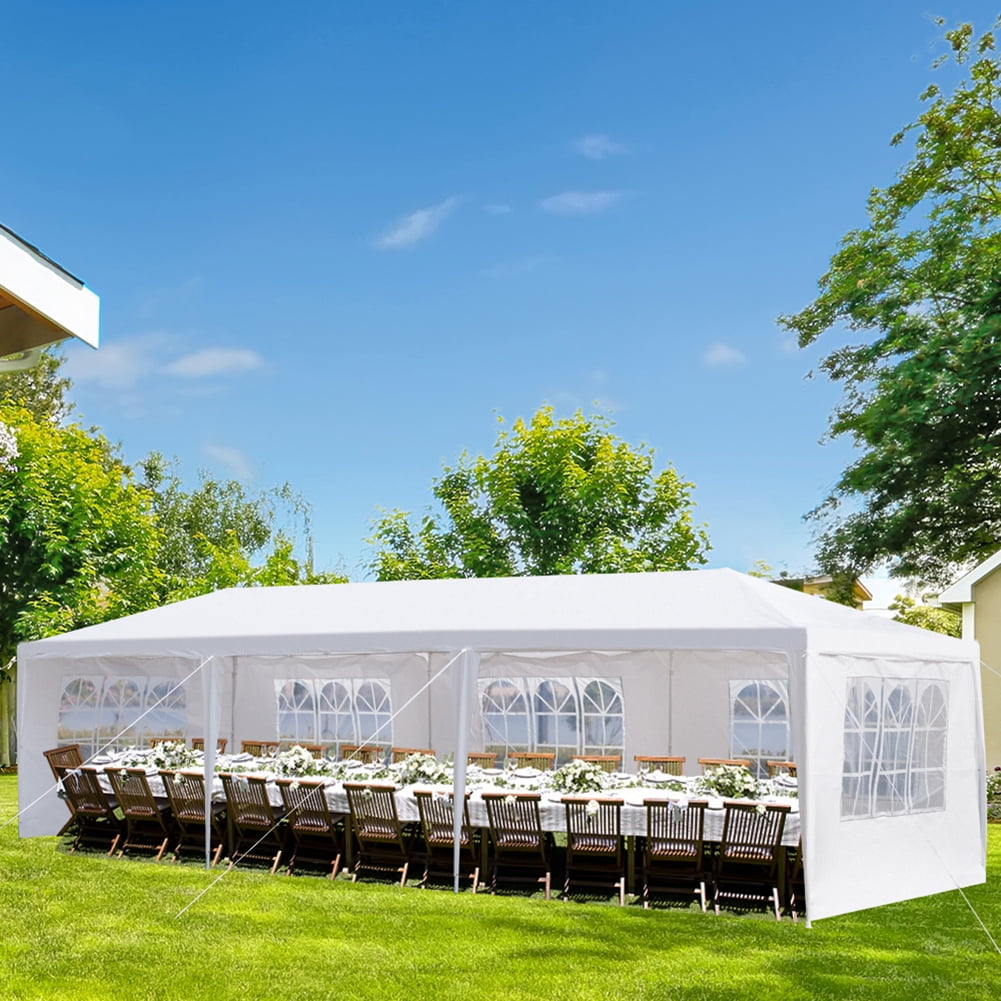 Kadyn 10'x30' Canopy Tent, Camping Tent with 5 Sidewalls, Wedding Party Tent for Outdoor, White Kadyn 10'x30' Canopy Tent, Camping Tent with 5 Sidewalls, Wedding Party Tent for Outdoor, White