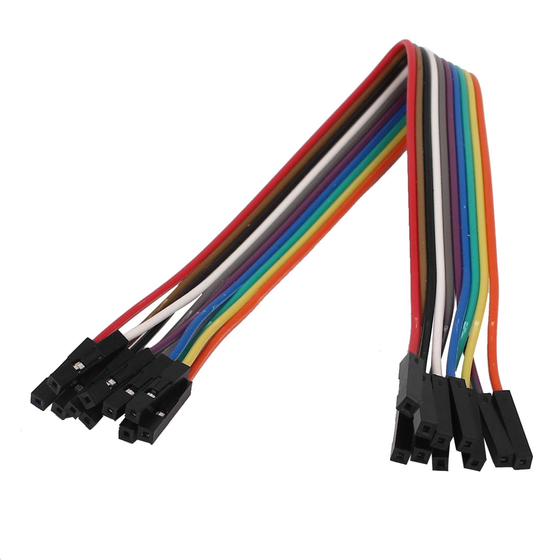 2.54mm Pitch 10 Pin 10 Way F/F Connector Rainbow Ribbon Jumper Cable Wires 20cm