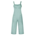 thumbnail image 6 of Green Jumpsuits for Women Dressy Women Casual U Neck Sleeveless Jumpsuits Spaghetti Strap Baggy Overalls Pants with Pocket Overalls for Women, 6 of 6