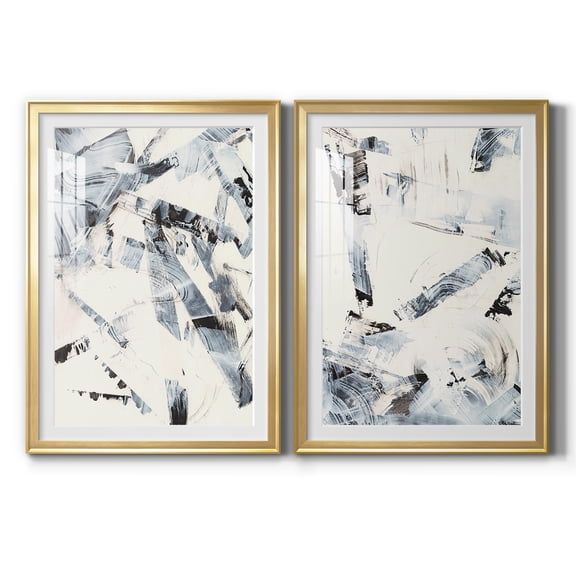 Wexford Home Fractured Ice I Premium Framed Print, 30.5" x 42.5" - Ready to Hang, Gold (Set of 2)