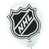 Amscan National Hockey League Printed Latex NHL Party Balloons, 12", White/Black