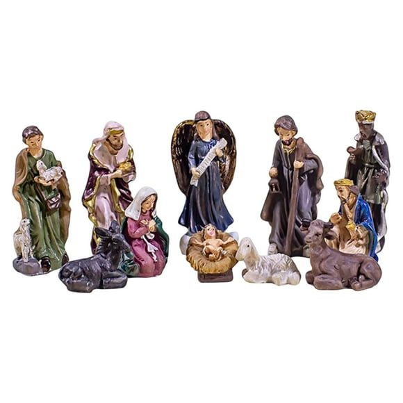 Figurines de la Nativité en Résine, 11 Pièces/ensemble, Décoration de la Maison, Ensemble de Statues