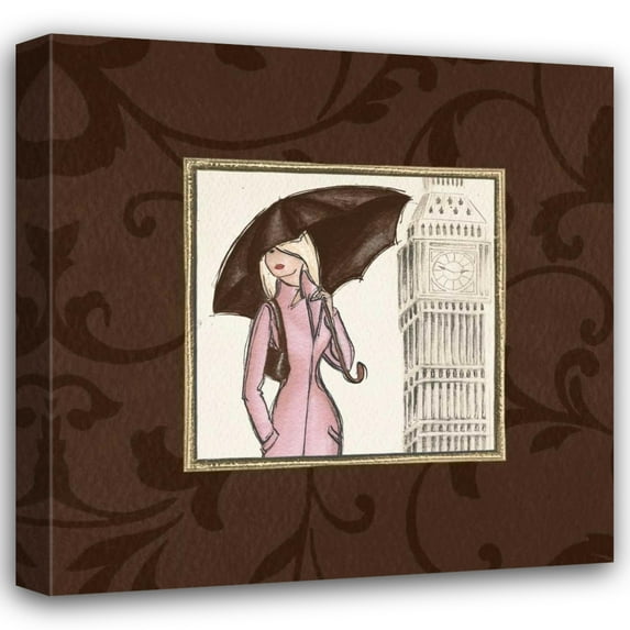 Andrea Laliberte 26x26 Gallery Wrapped Canvas Wall Art Titled - London in Pink