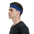 thumbnail image 2 of Balery Buffalo Plaid Blue Black Sports Headbands for Men,Moisture Wicking Workout Headband, Sweatband Headbands for Running,Cycling,Football, 2 of 9