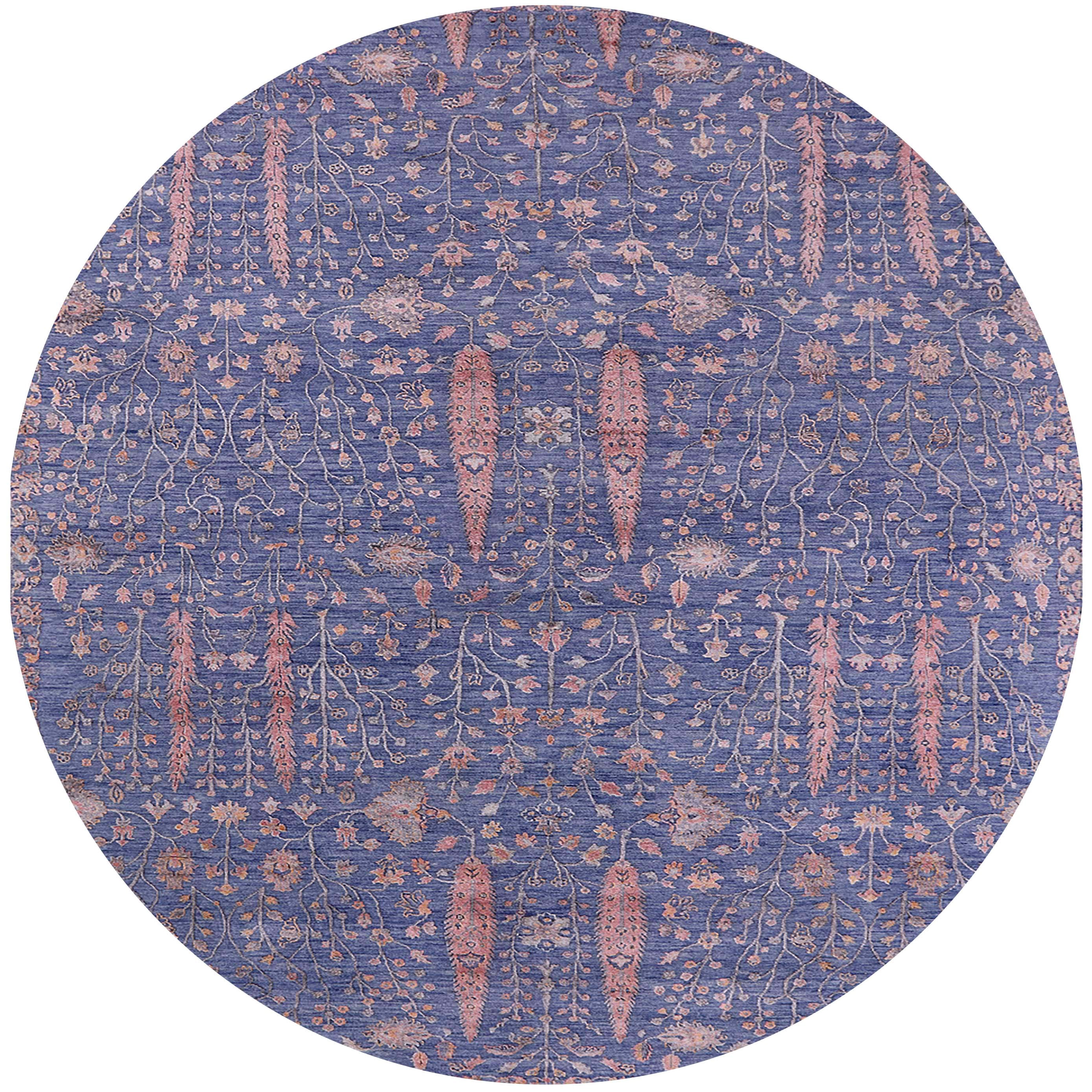 Deep Violet Rug Ahgly Company Indoor Round Mid-Century Modern Deep Purple Oriental Area ...