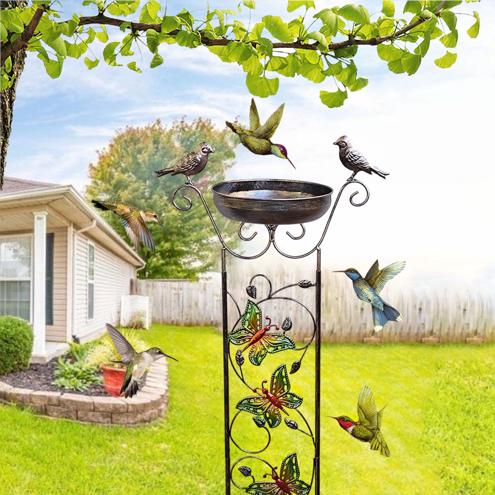 Leak-Proof Hummingbird Feeder for Outdoors, Ant & Bee Resistant with 4 Feeding Ports by PALIFEUR